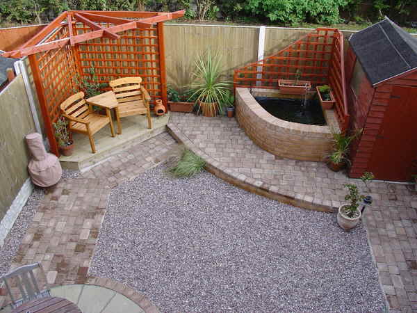 Landscape Design with Arbour and Pond